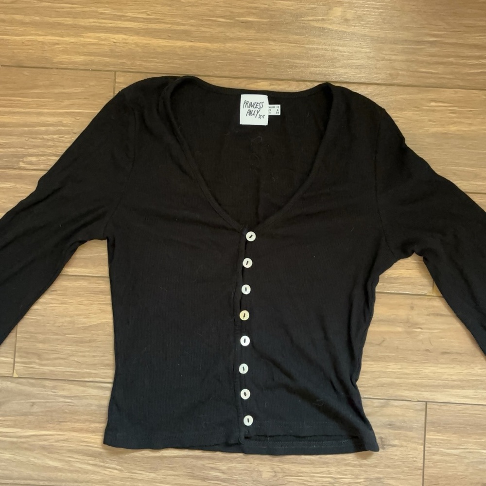 Princess Polly Black Button-Up Women's Top “True Love Top” size 6 - Picture 6 of 11